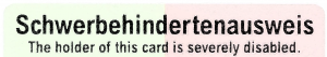 Partial illustration of a severely disabled ID card